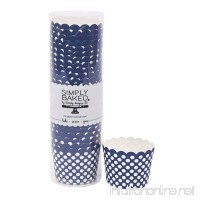 Simply Baked Small Paper Baking Cups  Navy with White Dot  25-Pack  Disposable and Oven-safe - B00SBEKLSI